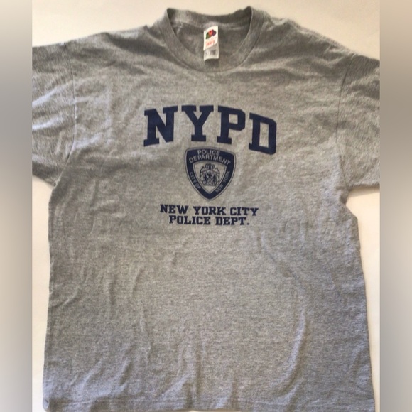NYPD XL T-Shirt New York City Police Department Gray Police Tee Short Sleeve - Picture 1 of 8